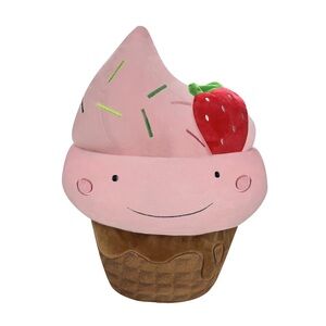 The Big One Strawberry Ice Cream Cone Dessert Throw Pillow Squishy 14.5 X 17 NEW